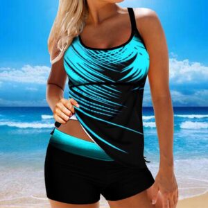 Solid color split swimsuit