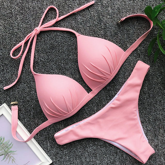 One-piece bra hanging neck bikini - Image 7