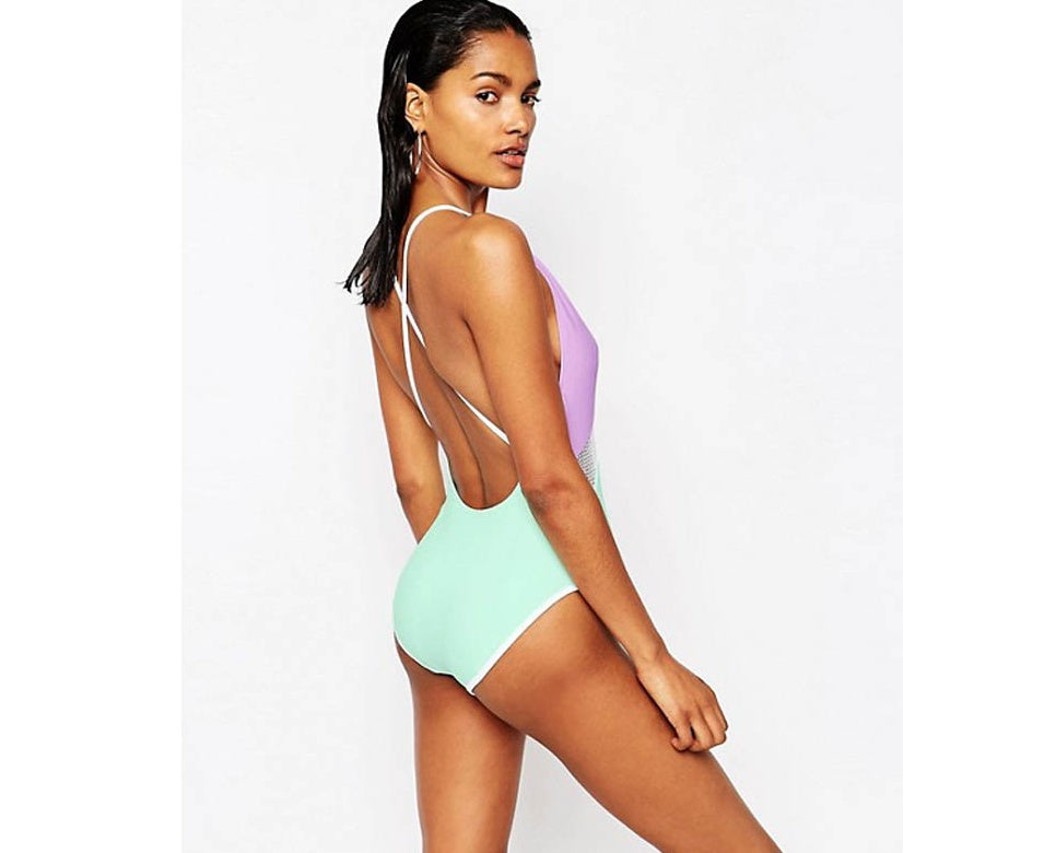 European and American women's mesh stitching sexy bikini one-piece swimsuit - Image 4