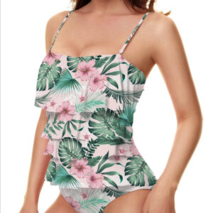 Ladies Fashion Cutout Lace-Up Halter Swimsuit