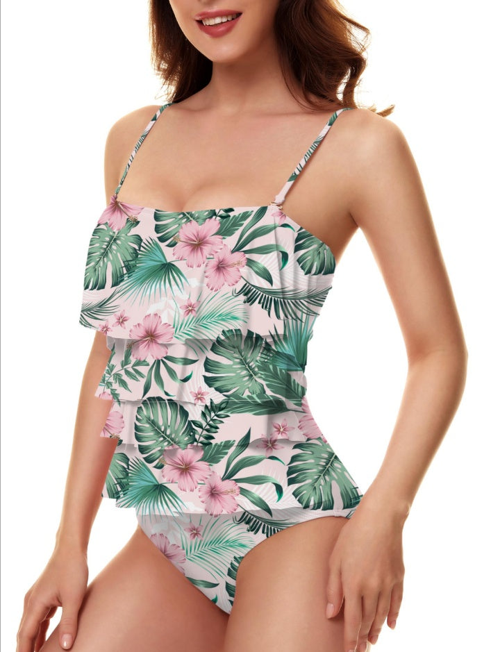 Ladies Fashion Cutout Lace-Up Halter Swimsuit - Image 2