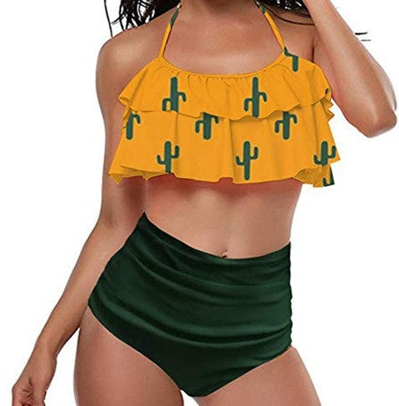 Ruffled flounced high waist bikini