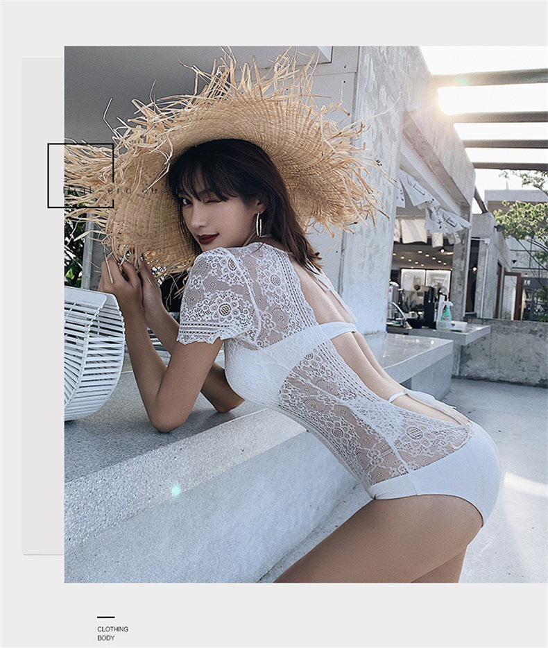 Lace cut out one piece swimsuit - Image 4