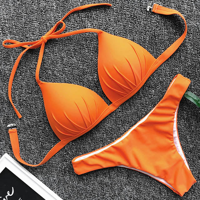 One-piece bra hanging neck bikini - Image 9