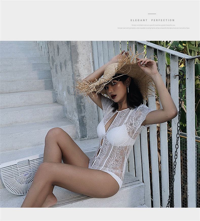 Lace cut out one piece swimsuit - Image 8