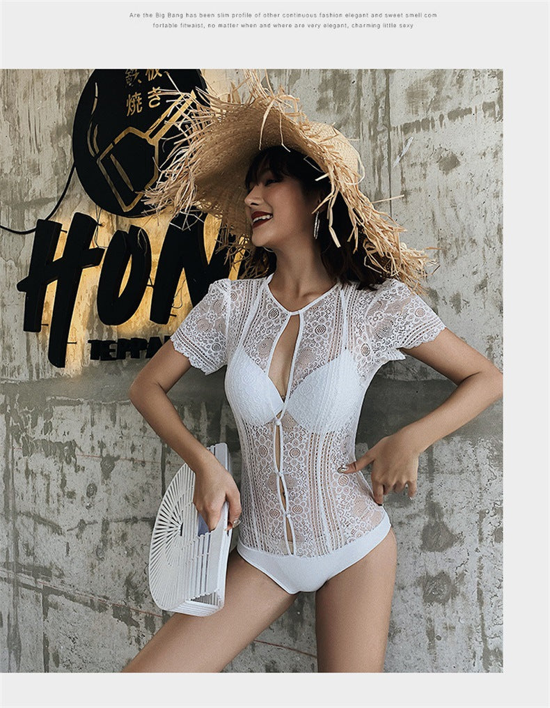 Lace cut out one piece swimsuit - Image 5