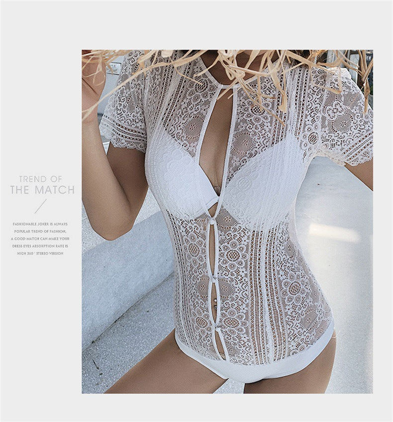 Lace cut out one piece swimsuit - Image 3